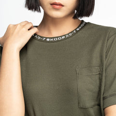 Signature Army Green Waffle Tee - SKOOP