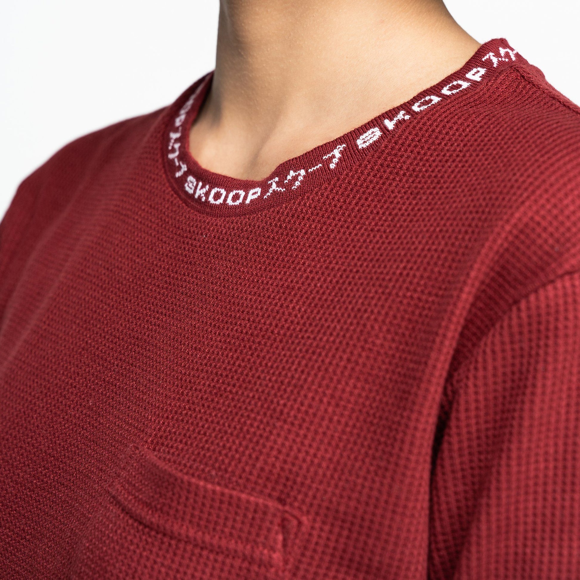 Signature Burgundy Waffle Pocket Tee - SKOOP