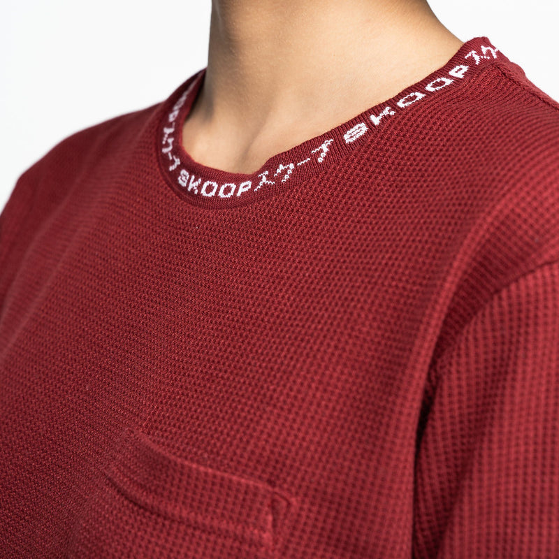 Signature Burgundy Waffle Pocket Tee - SKOOP