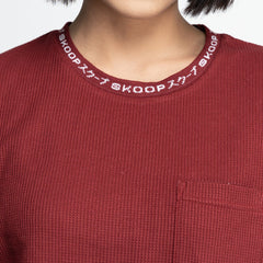 Signature Burgundy Waffle Pocket Tee - SKOOP