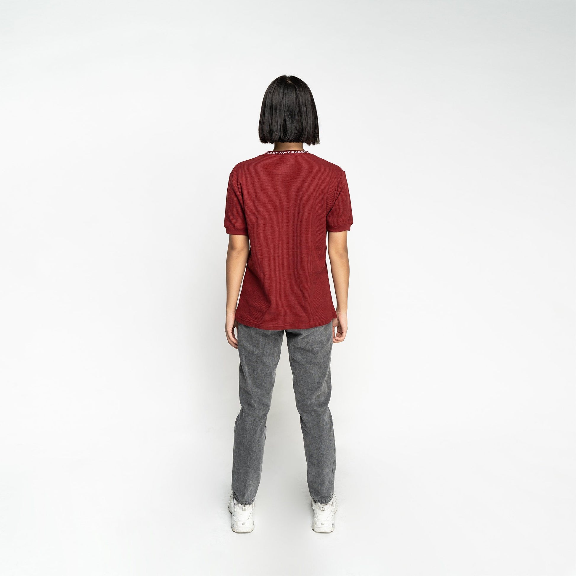 Signature Burgundy Waffle Pocket Tee - SKOOP