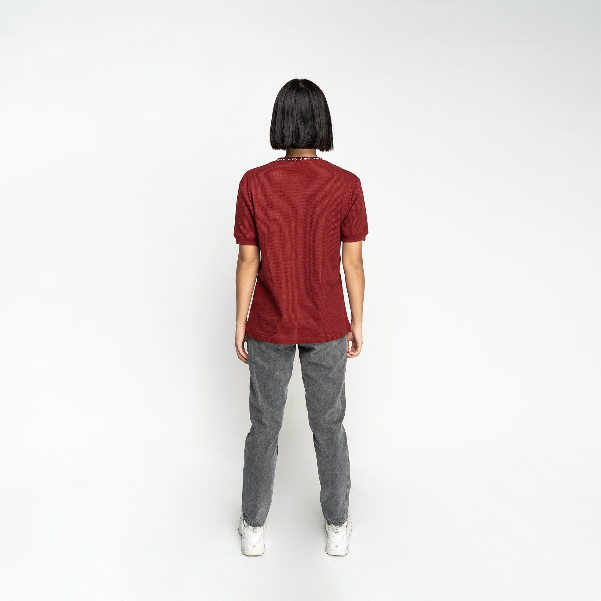 Signature Burgundy Waffle Pocket Tee - SKOOP