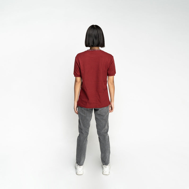 Signature Burgundy Waffle Pocket Tee - SKOOP
